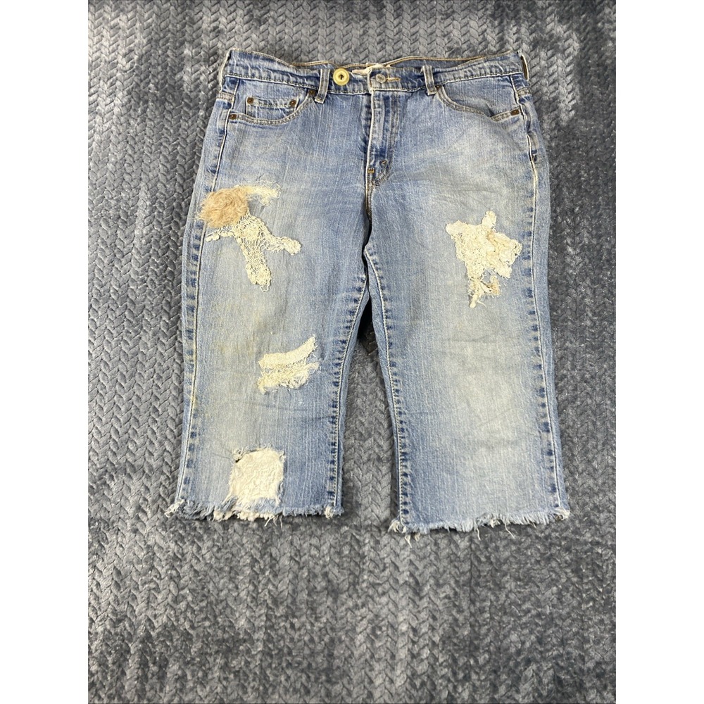 Levi's‎ 515 Capri Blue Jean Pants Womens Distressed Custom Design